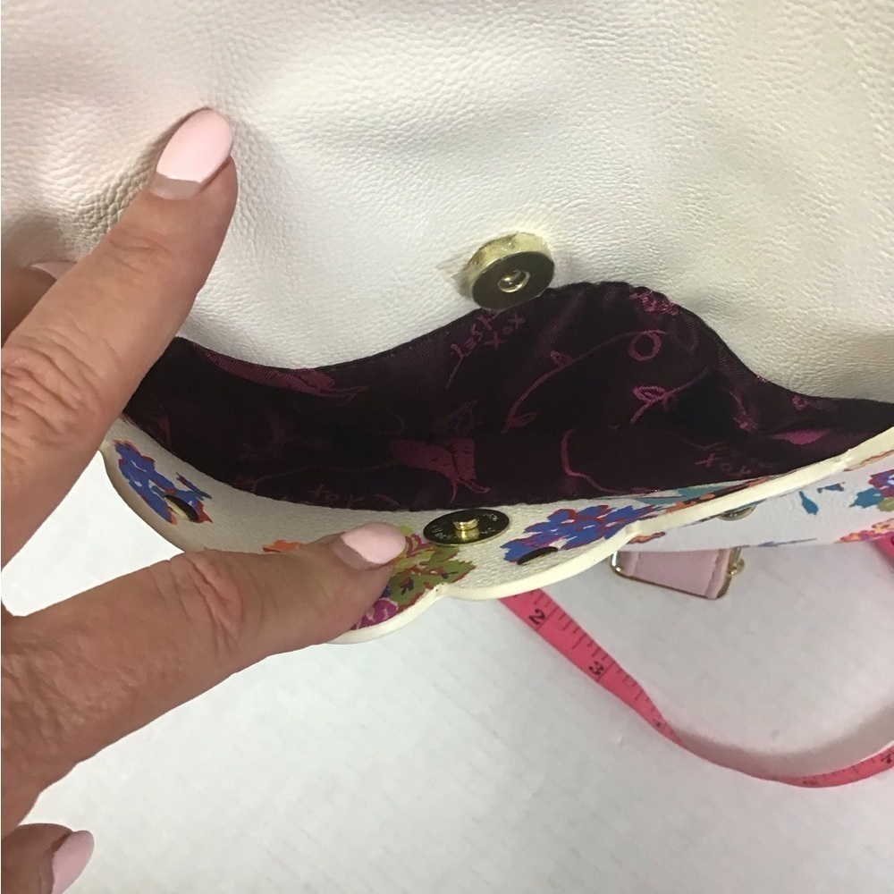 BETSEY JOHNSON BACKPACK BONE BLUSH PINK FLORAL Bag Faux Leather - Picture 8 of 11
